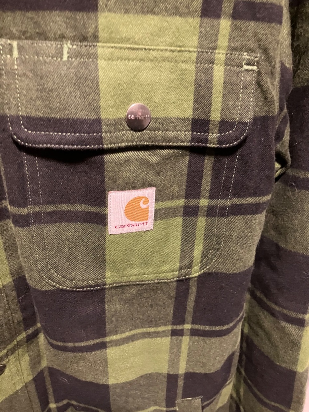 Carhartt Relaxed Fit Flannel Sherpa-Lined Shirt Jacket - Picture 5 of 14